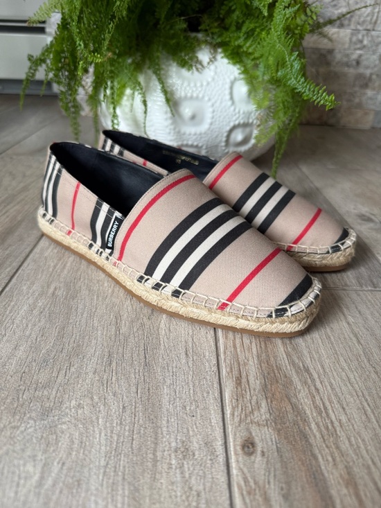 Burberry Shoes - Burberry Espadrilles women’s with Black & Red Stripes